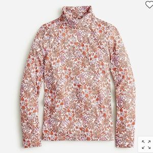 J.Crew Tissue Turtleneck in Fête Floral - pink botanical print